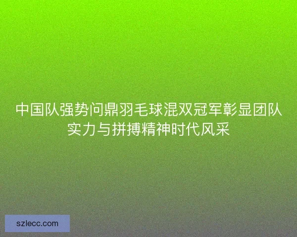 中国队强势问鼎羽毛球混双冠军彰显团队实力与拼搏精神时代风采