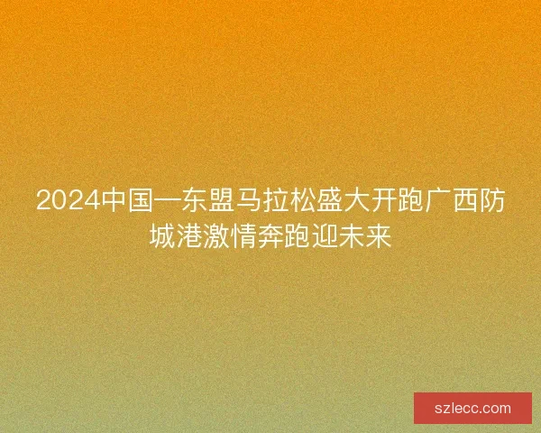 2024中国—东盟马拉松盛大开跑广西防城港激情奔跑迎未来