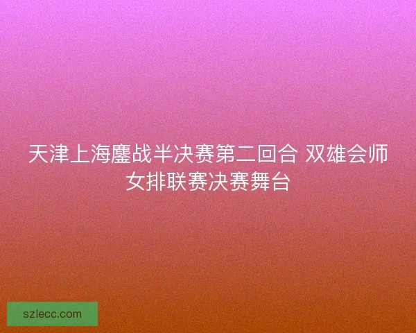 天津上海鏖战半决赛第二回合 双雄会师女排联赛决赛舞台